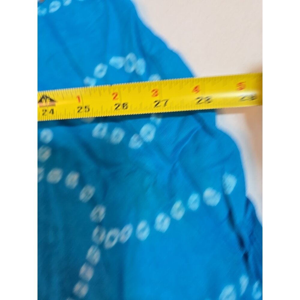 Handmade Blue boho midi skirt adjustable tie waist mirror sequins One Size New - Picture 9 of 15